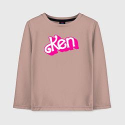 Лонгслив хлопковый детский Логотип розовый Кен, цвет: пыльно-розовый