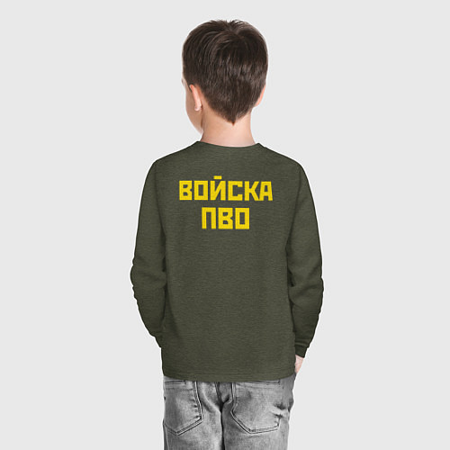 Детский лонгслив ПВО - сами не летаем и другим не даем / Меланж-хаки – фото 4