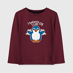 Детский лонгслив Fly penguin