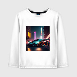 Лонгслив хлопковый детский Суперавто, цвет: белый