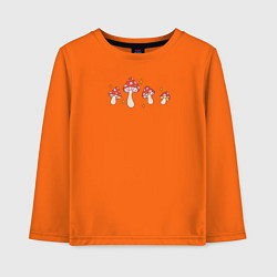 Детский лонгслив Грибы мухоморы в ретро стиле