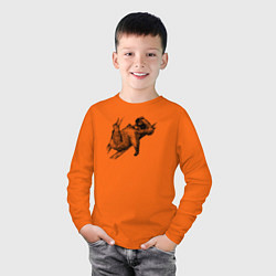 Лонгслив хлопковый детский Коала отдыхает, цвет: оранжевый — фото 2