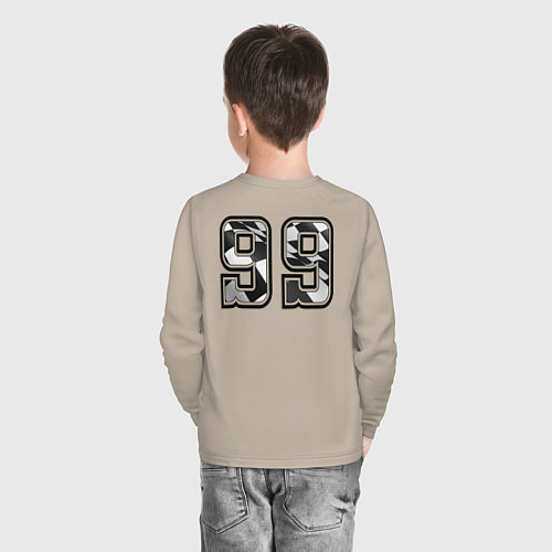 Детский лонгслив Год рождения номер регион 99 / Миндальный – фото 4