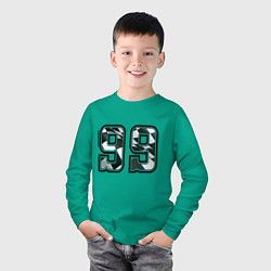 Лонгслив хлопковый детский Год рождения номер регион 99, цвет: зеленый — фото 2