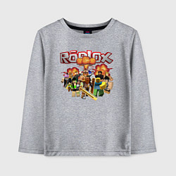 Лонгслив хлопковый детский Роблокс на фоне взрыва roblox, цвет: меланж