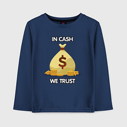 Лонгслив хлопковый детский In cash we trust, цвет: тёмно-синий