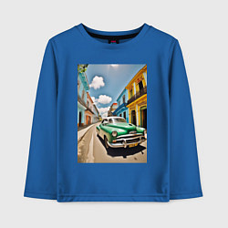 Лонгслив хлопковый детский Кубинская улица, цвет: синий