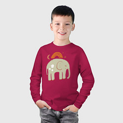 Лонгслив хлопковый детский Elephants world, цвет: маджента — фото 2