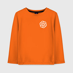 Лонгслив хлопковый детский Лого ChatGPT, цвет: оранжевый