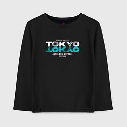 Лонгслив хлопковый детский Tokyo Inscription, цвет: черный