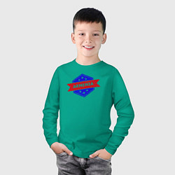 Лонгслив хлопковый детский Armenian, цвет: зеленый — фото 2
