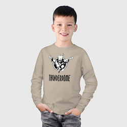 Лонгслив хлопковый детский Thunderdome v 2, цвет: миндальный — фото 2