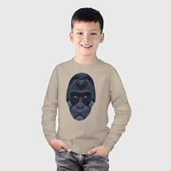 Лонгслив хлопковый детский Black gorilla, цвет: миндальный — фото 2