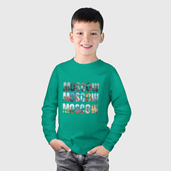Лонгслив хлопковый детский Moscow - Москва, цвет: зеленый — фото 2