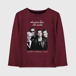 Лонгслив хлопковый детский Depeche Mode World Violation Tour Band, цвет: меланж-бордовый