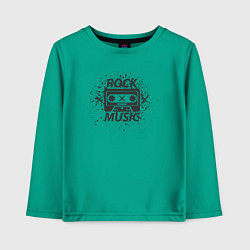 Лонгслив хлопковый детский Rock music cassette, цвет: зеленый