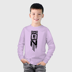 Лонгслив хлопковый детский Cyber ninja, цвет: лаванда — фото 2