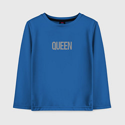 Лонгслив хлопковый детский Queen надпись, цвет: синий