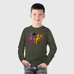 Лонгслив хлопковый детский Команда FNAF, цвет: меланж-хаки — фото 2