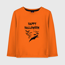 Лонгслив хлопковый детский Хэллоуин и летучие мыши, цвет: оранжевый