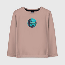 Лонгслив хлопковый детский Медведь бродит среди деревьев, цвет: пыльно-розовый