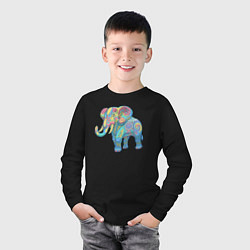 Лонгслив хлопковый детский Beautiful elephant, цвет: черный — фото 2