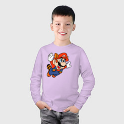 Лонгслив хлопковый детский Марио летит, цвет: лаванда — фото 2