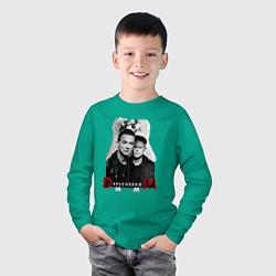 Лонгслив хлопковый детский Depeche Mode - Dave Gahan and Martin Gore, цвет: зеленый — фото 2