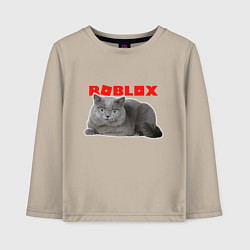 Лонгслив хлопковый детский Кот roblox, цвет: миндальный