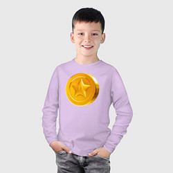 Лонгслив хлопковый детский Монета Марио, цвет: лаванда — фото 2