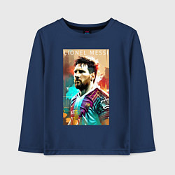 Лонгслив хлопковый детский Lionel Messi - football - striker, цвет: тёмно-синий