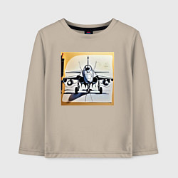 Детский лонгслив Эскиз истребителя