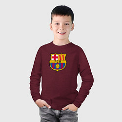 Лонгслив хлопковый детский Barcelona fc sport, цвет: меланж-бордовый — фото 2