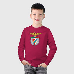 Лонгслив хлопковый детский Benfica club, цвет: маджента — фото 2