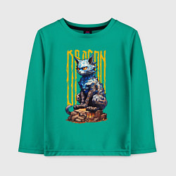 Лонгслив хлопковый детский Dragoncat, цвет: зеленый