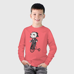Лонгслив хлопковый детский Saw bike, цвет: коралловый — фото 2
