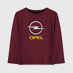 Лонгслив хлопковый детский Opel sport auto, цвет: меланж-бордовый