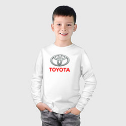 Лонгслив хлопковый детский Toyota sport auto brend, цвет: белый — фото 2
