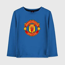 Лонгслив хлопковый детский Манчестер Юнайтед фк спорт, цвет: синий