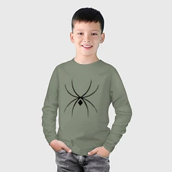 Лонгслив хлопковый детский Черный паук, цвет: авокадо — фото 2