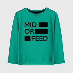 Лонгслив хлопковый детский Mid or feed, цвет: зеленый