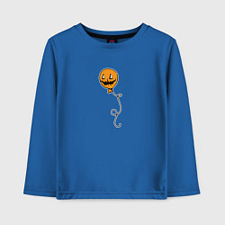 Лонгслив хлопковый детский Хэллоуин шарики и приведение, цвет: синий