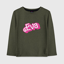 Лонгслив хлопковый детский Eva -retro barbie style, цвет: меланж-хаки