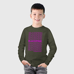 Лонгслив хлопковый детский Blackpink kpop - музыкальная группа из Кореи, цвет: меланж-хаки — фото 2