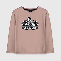 Лонгслив хлопковый детский Boxing gym, цвет: пыльно-розовый