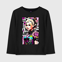 Лонгслив хлопковый детский Barbie - pop art stylization, цвет: черный