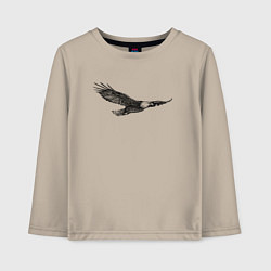 Лонгслив хлопковый детский Орёл летит, цвет: миндальный