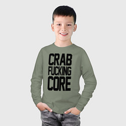 Лонгслив хлопковый детский Crabcore, цвет: авокадо — фото 2