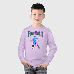 Лонгслив хлопковый детский Футболист номер десять, цвет: лаванда — фото 2
