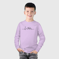 Лонгслив хлопковый детский Кардиограмма subaru чёрный, цвет: лаванда — фото 2